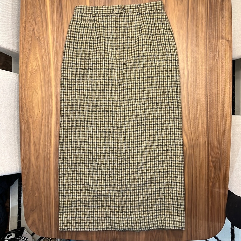 Lauren by Ralph Lauren 100% Wool Houndstooth Skirt